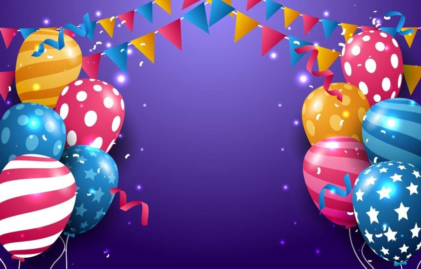 birthday-with-realistic-colorful-balloon-background-free-vector